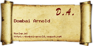Dombai Arnold névjegykártya